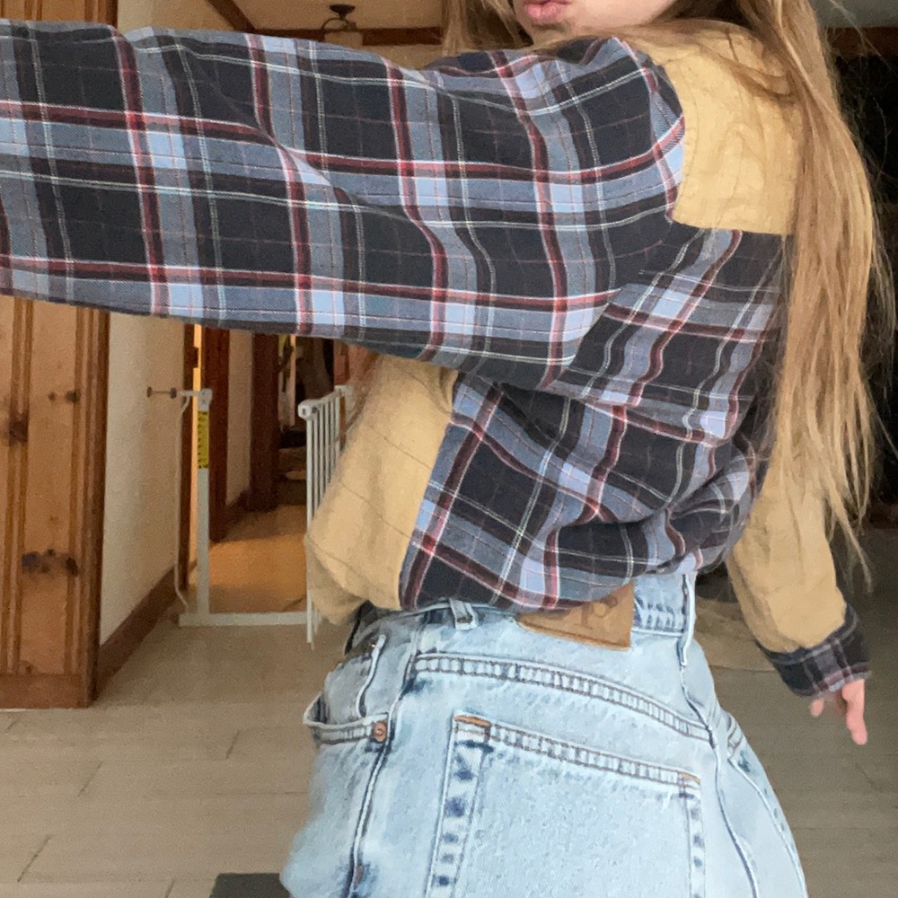 Upcycled Hand-Crafted Split Flannel - image 3